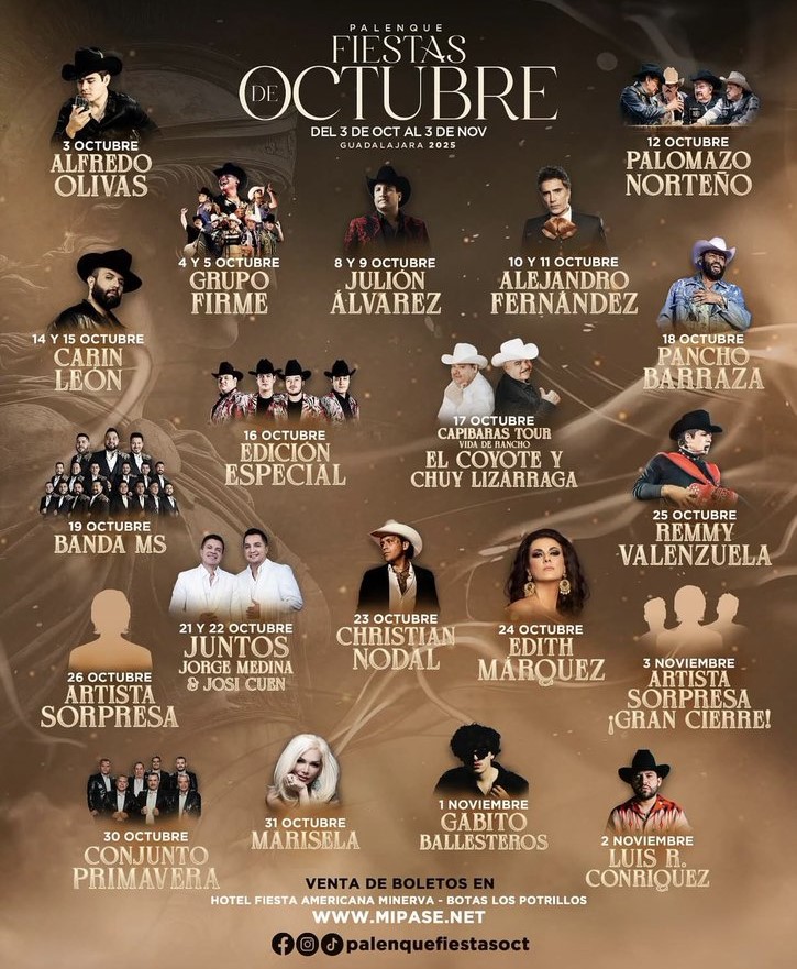 La Fiesta de Octubre 2025 en Guadalajara: La Edición Más Vibrante con Grandes Estrellas y Sorpresas Inolvidables