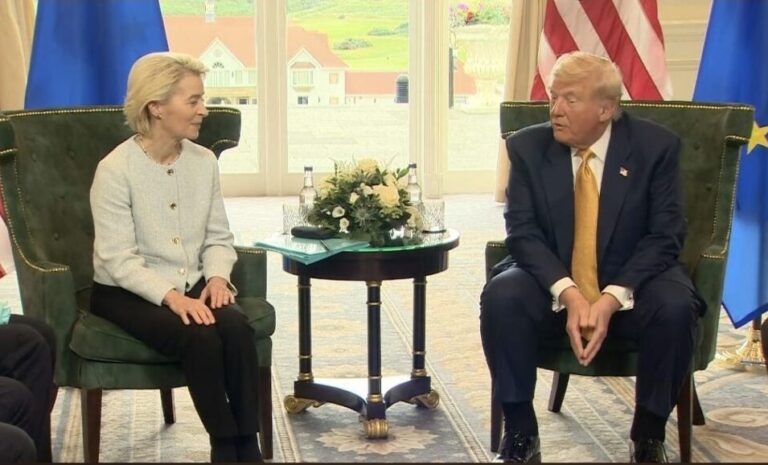 Trump advierte a la Unión Europea: si no invierte los 600 mil millones de dólares acordados, habrá nuevos aranceles del 35%