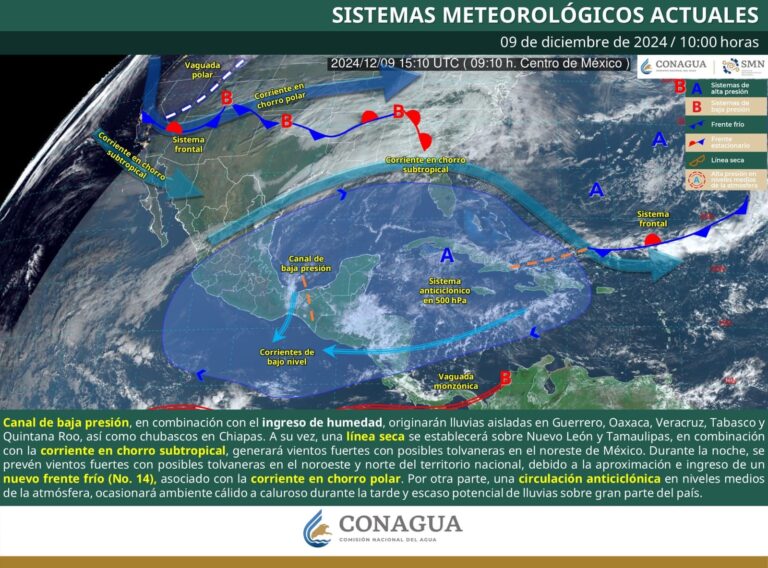 Abriguese bien, frente frío número 14 traerá lluvias intensas y marcado descenso de temperatura en gran parte del país