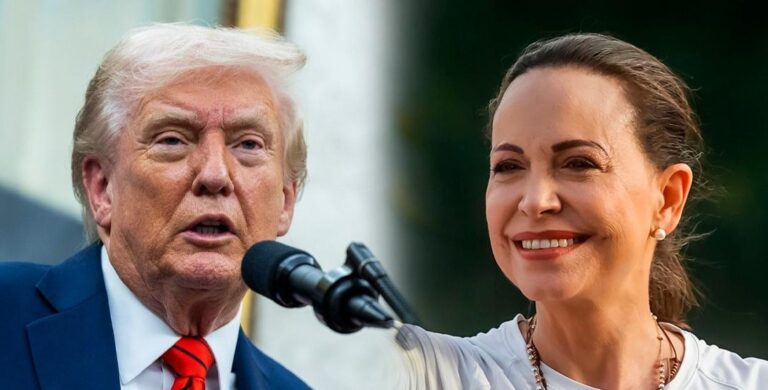 María Corina Machado presenta simbólicamente su Nobel de la Paz a Trump en la Casa Blanca