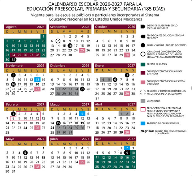 ¡Adiós vacaciones! SEP define calendario 2026-2027