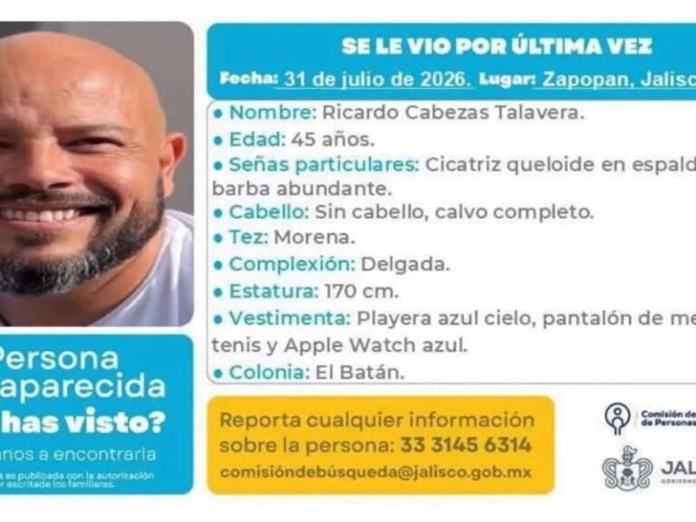 Continúa búsqueda de empresario inmobiliario desaparecido en Zapopan; Fiscalía mantiene abiertas todas las líneas de investigación